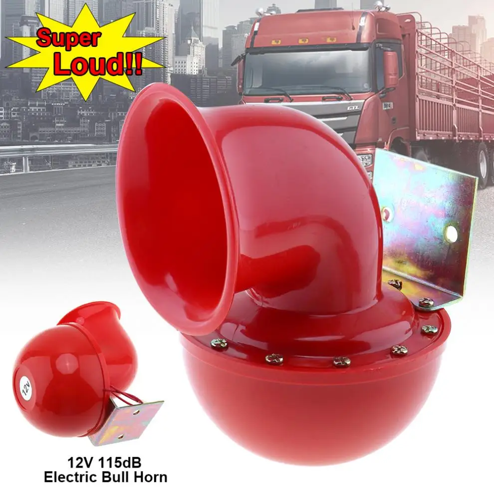 12V 115dB красный громкий Электрический гудок Бешеный бык воздушный рожок для Авто
