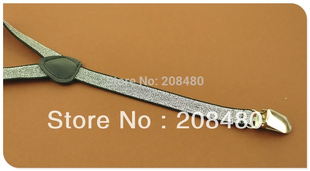 Подтяжки унисекс эластичные с клипсой 1 5 см широкие серебряные блестящие тонкие