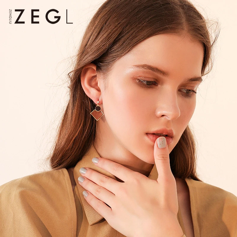 Женские серьги ZEGL осенние и зимние стильные французские динамичные сетчатые