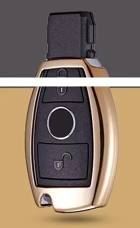 Чехол для ключей автомобиля Mercedes A B R G Class GLK GLA w204 W251 W463 W176 TPU Материал корпуса флип Замена автомобиля стиль - Название цвета: A-gold