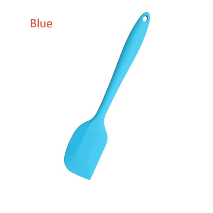 Blue Горячая пищевая антипригарная силиконовая лопатка для приготовления пищи, набор для печенья, кондитерских изделий, скребок, лопатка для выпечки, силиконовая лопатка, инструмент - Цвет: Blue