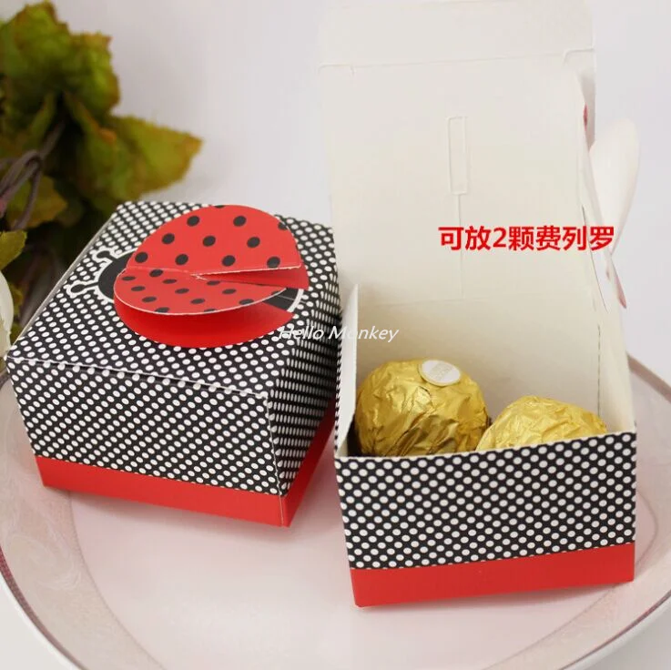 30 шт./компл. коробки для конфет Божья коровка стиль детский душ Дети День рождения