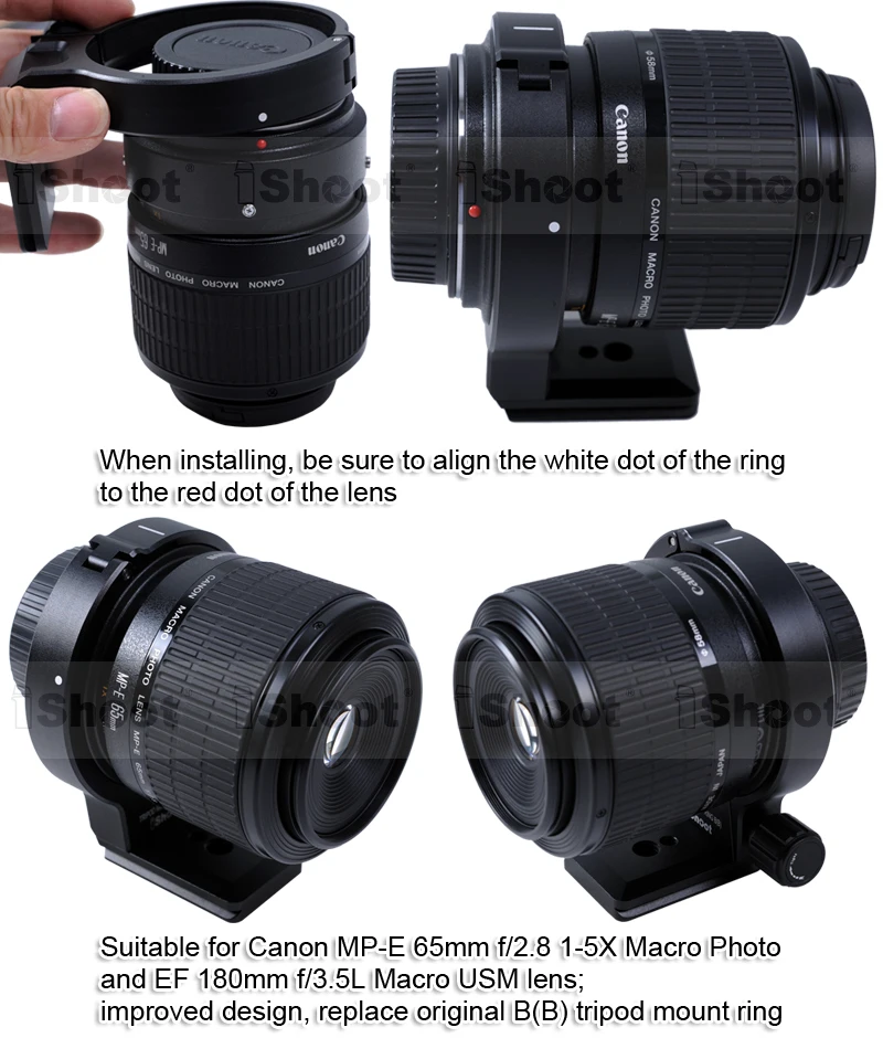 Крепление для штатива объектива для Canon MP-E 65 мм f/2,8 1-5X Макросъемка, Canon EF 180 мм f/3.5L Макросъемка USM Объектив-может заменить Canon B(B