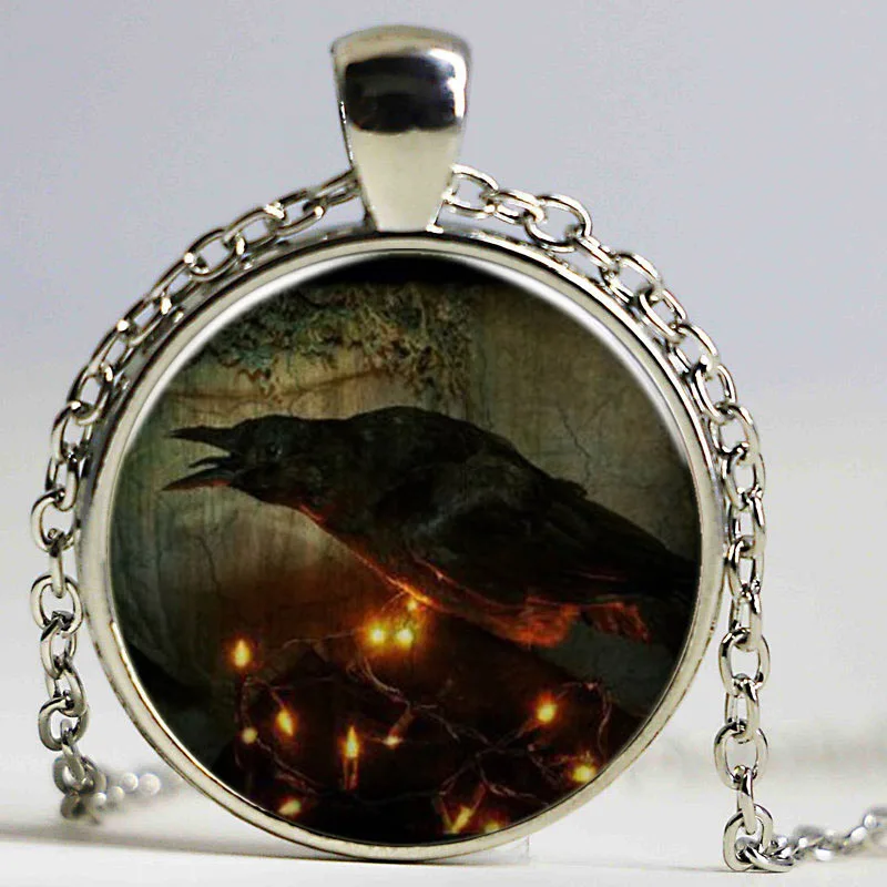 Новейший 7 видов стилей модный черный ворон фото стеклянный купол художественный