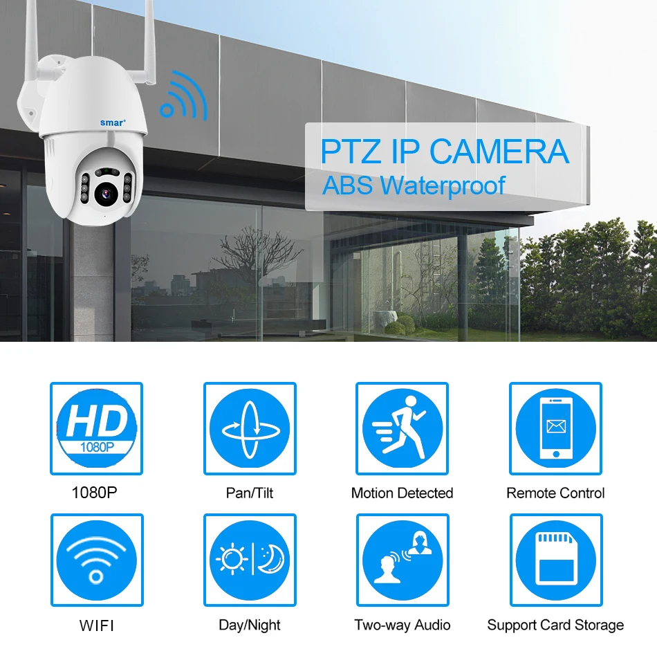 Smwifi камера наружная PTZ IP камера H.265X 1080p скорость CCTV камера безопасности s IP камера wifi Внешняя 2MP IR домашняя Surveilance