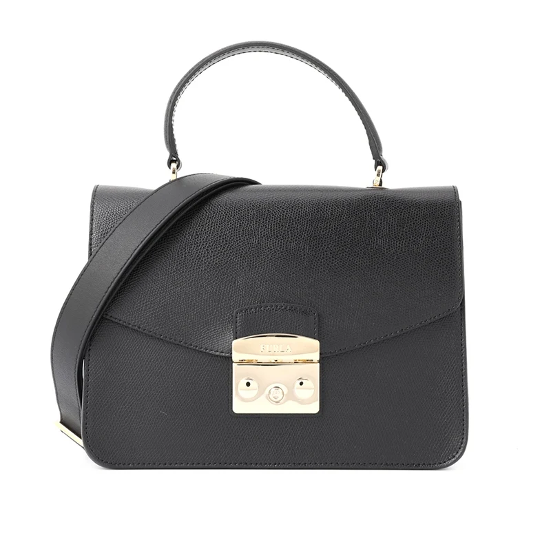 black115009911 Кожаная сумка с верхней ручкой FURLA METROPOLIS BLE8 - Цвет: black115009911