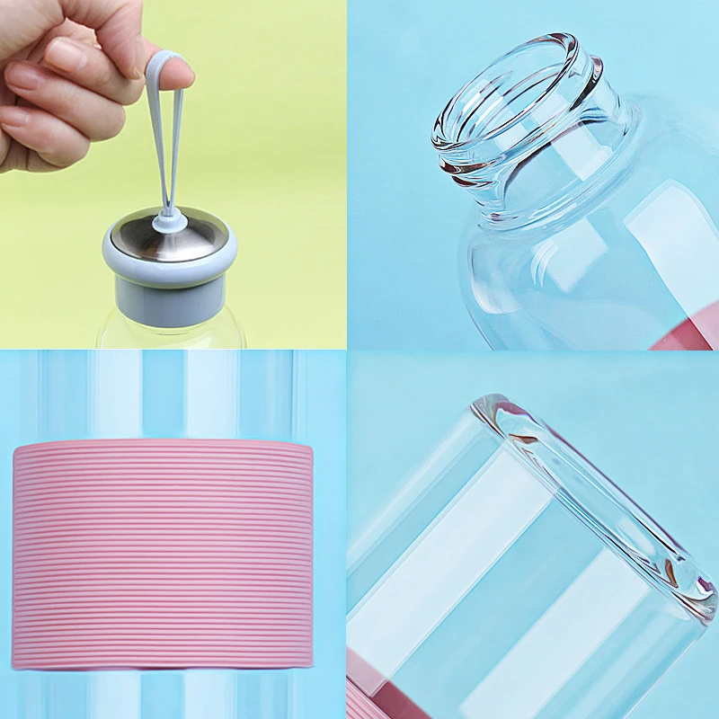 320 мл/420 мл портативная Спортивная стеклянная бутылка для воды герметичный стакан