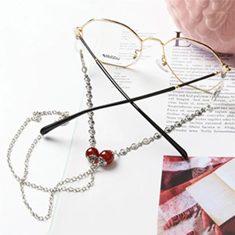 Ремешок PINKSEE для женщин элегантные цепочки очков красные зеленые с бусинами