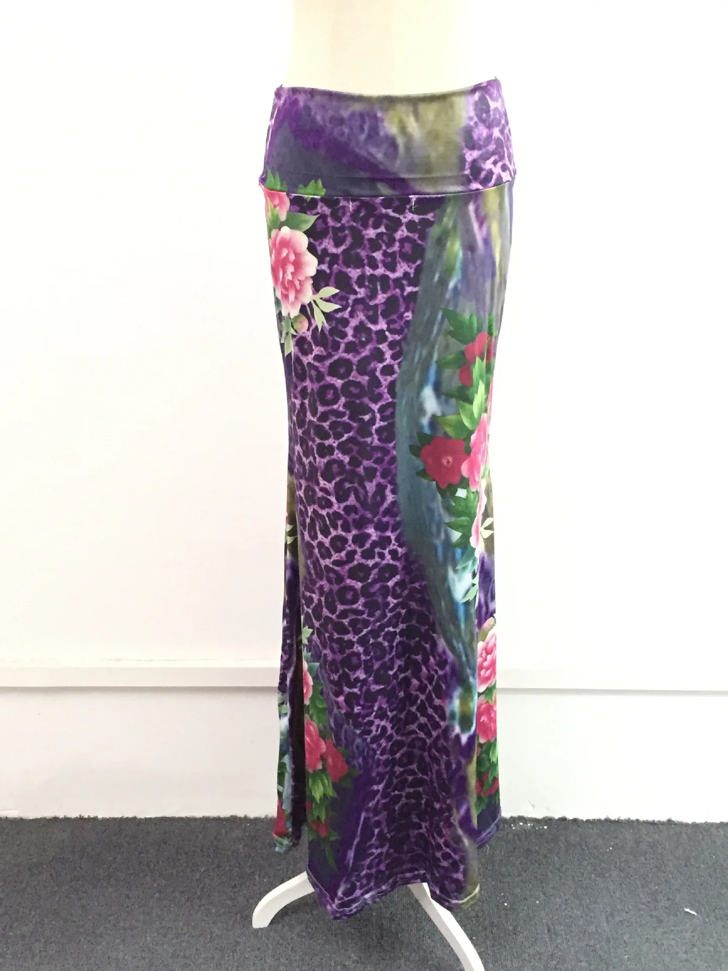 Женская длинная юбка с цветочным принтом Повседневная облегающая для вечерние