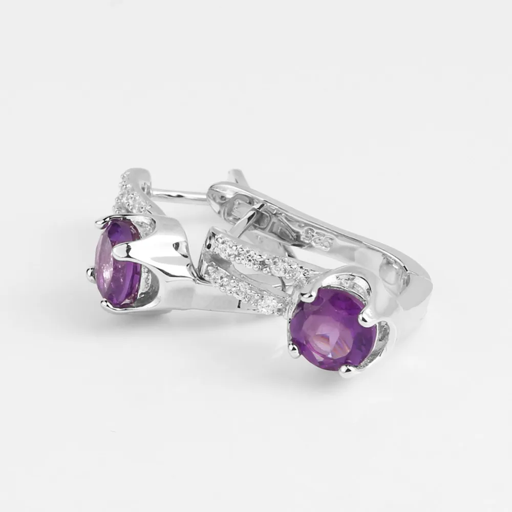 GEM'S BALLET 2.44ct Овальный натуральный набор украшений с аметистом 925 пробы серебряные серьги кольцо набор драгоценных камней ювелирные изделия для женщин
