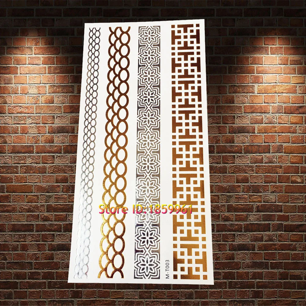 1 шт. модные индийские браслеты дизайнерские золотые наклейки для татуировок