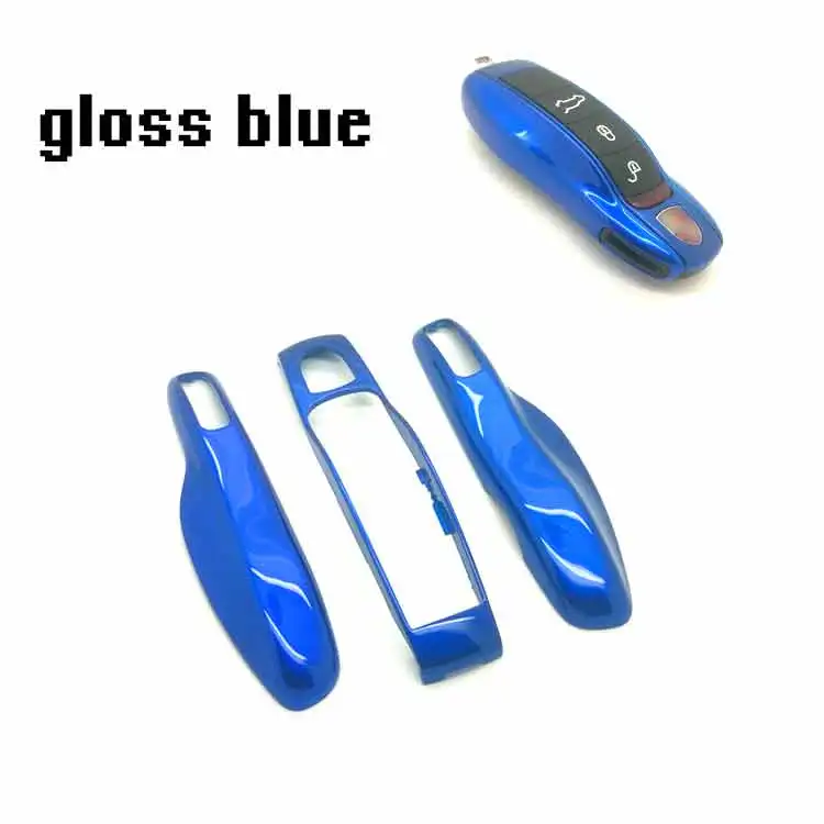 3PZ Smart Key Средний+ сбоку Кепки Крышка корпуса Shell чехол для Porsche Boxster Cayenne Panamera Macan Cayman 911 918 996 997 991 - Название цвета: Синий