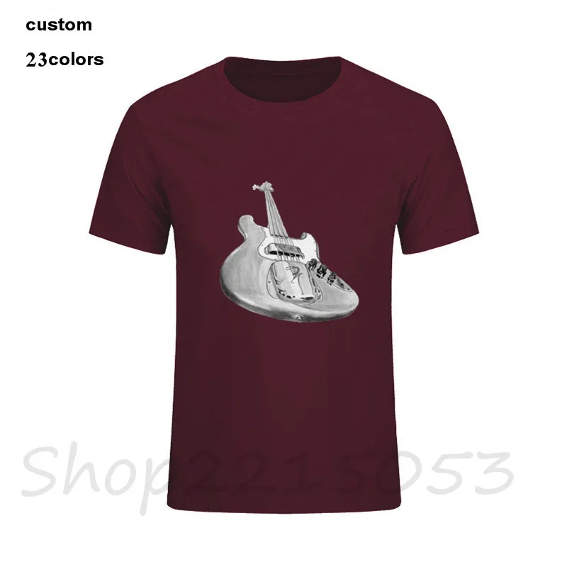 Новый летний бренд F Bass Guitar fender Мужская футболка мягкий модальный топ с короткими рукавами и круглым вырезом
