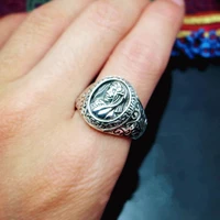 100%925 sterling silver cross nun thai silver ring