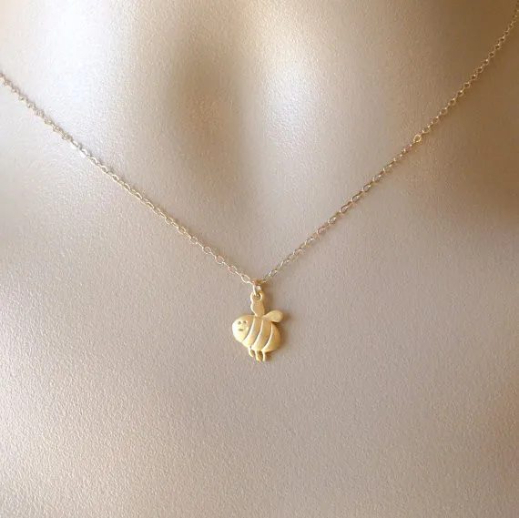 1 шт. крошечные Happy Bee Цепочки и ожерелья подвеска ювелирные цепи ожерелье 2016