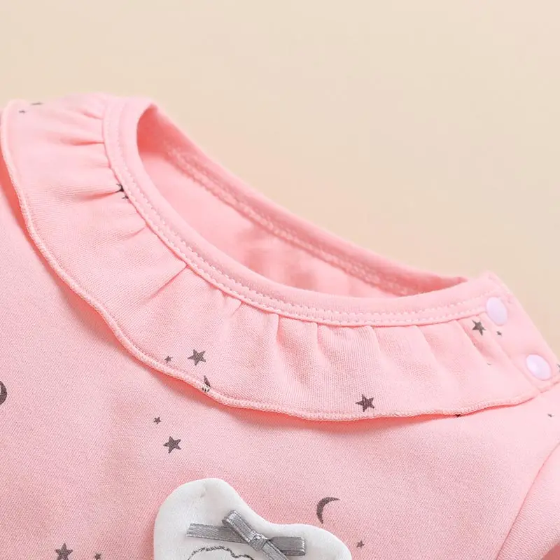 2018 Одежда для малышей осенние Комплекты маленьких девочек Детские Топы футболка