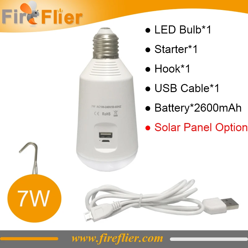 1 шт. 7 Вт Многофункциональная СВЕТОДИОДНАЯ лампа e27 вспышка/USB