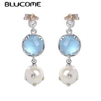 blucome clearance crystal drop earring simulated pearl long dangle earrings for women girl holiday party ear accessories jewelry