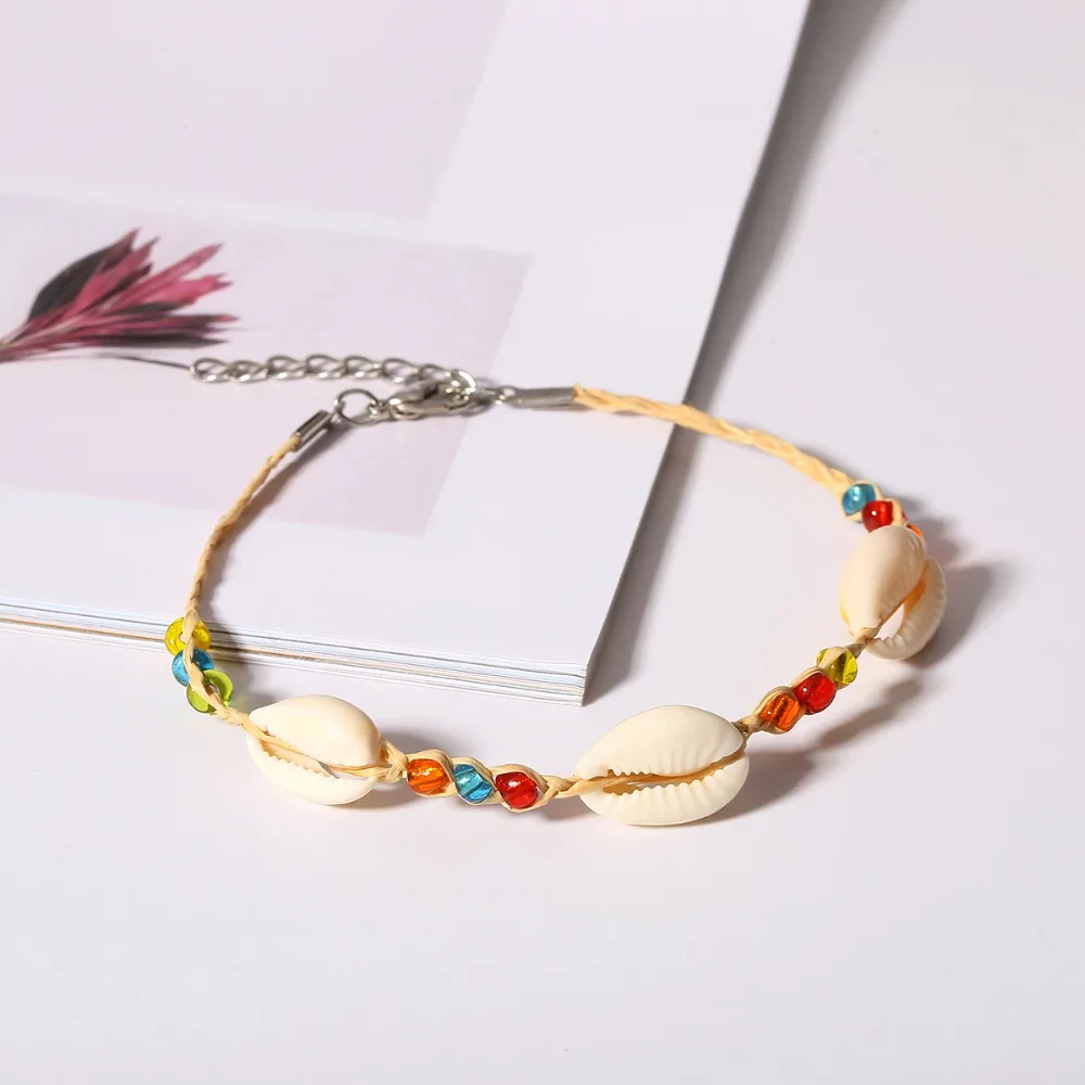 Anklets for Women Shell Foot Jewelry Colorful Beads Beach Bracelet Ankle On Leg Female Strap 2018 Bohemian Accessories | Украшения и