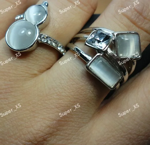 Кольца для женщин и девочек из натурального опала кошачий глаз 10 шт. кольца с