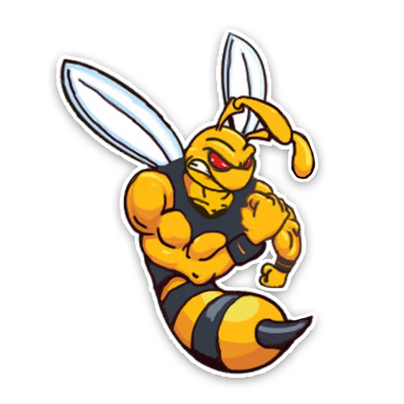 YJZT 12CM16CM милый Злой мультфильм Hornets цветной ПВХ стикер автомобиля графическое