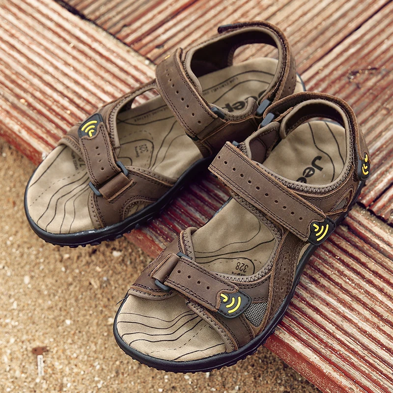 Классические мужские сандалии из натуральной коровьей кожи удобные