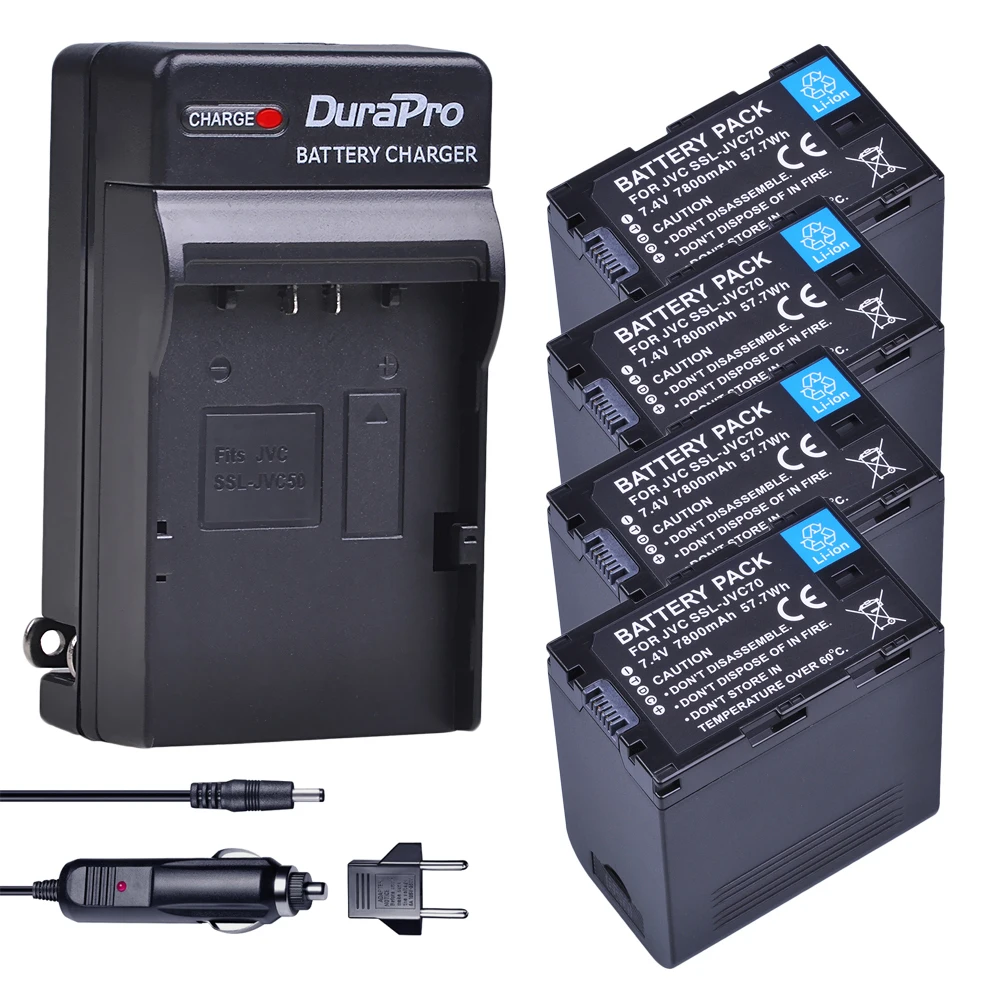 7800 мАч SSL-JVC70 SSL JVC70 батарея и автомобильное/настенное зарядное устройство для JVC50 70 JVC GY-HM600 GY-HM650 GY-HMQ10 GY-HM200 камера GY-LS300