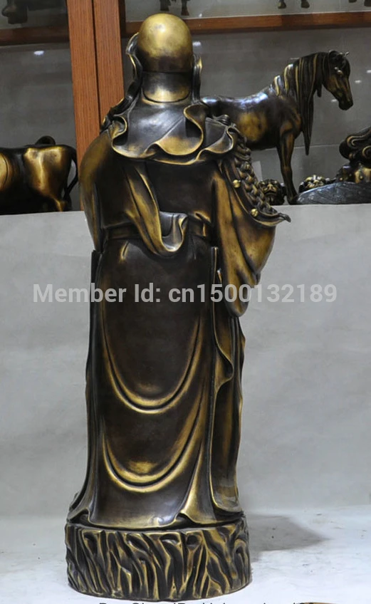 SCY 00122 32 'китайская фэншуй народная бронзовая стойка Guan Gong Yu воин Бог рыцарь