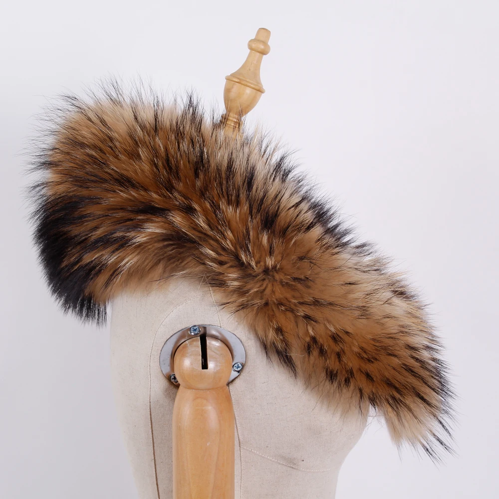 

Big Real Raccoon Fur Collar Womens Scarf Fashion Coat Sweater Scarves Winter Thick Long Fur Neck Warmer