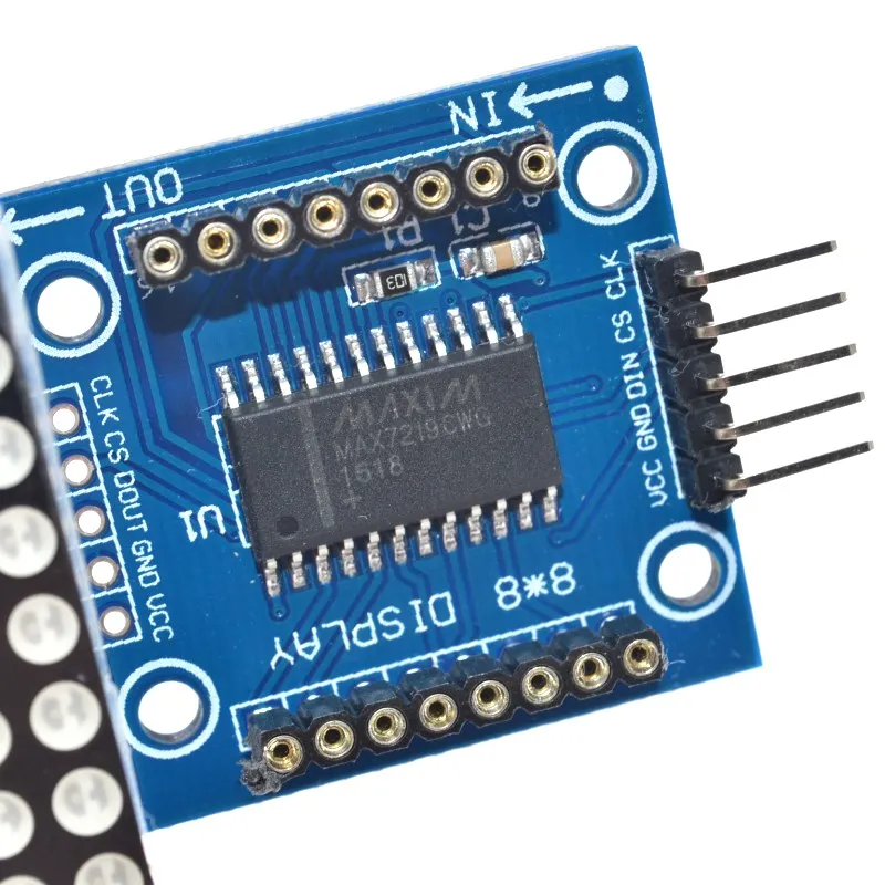 Модуль точечной матрицы MAX7219 для микроконтроллера Arduino 4 в одном дисплее с линией