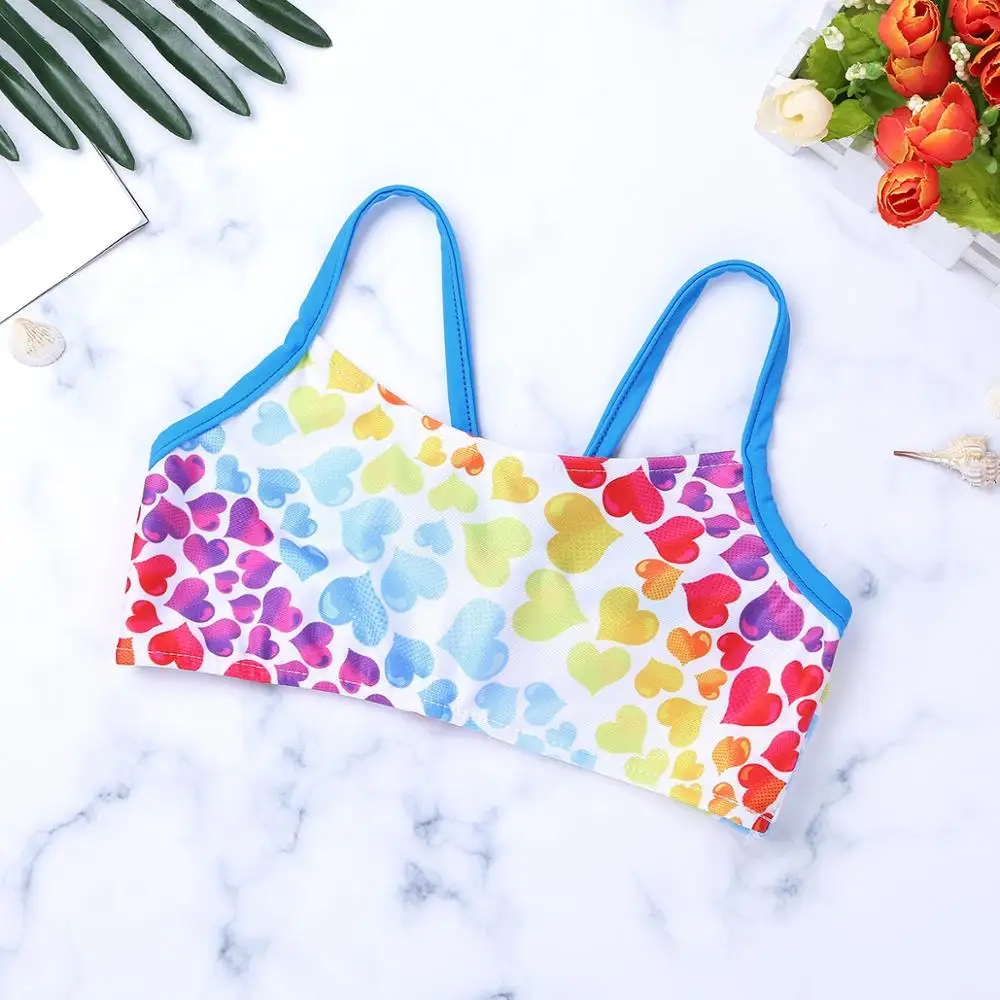 Танкини купальник для детей гимнастический девочек укороченный топ с низ