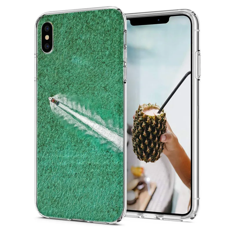 Soft Phone Case For iPhone X XS XR Covers TPU Colorful Silicon Drawing Painted Leaf scenery iPhone6 7 Max E632 |