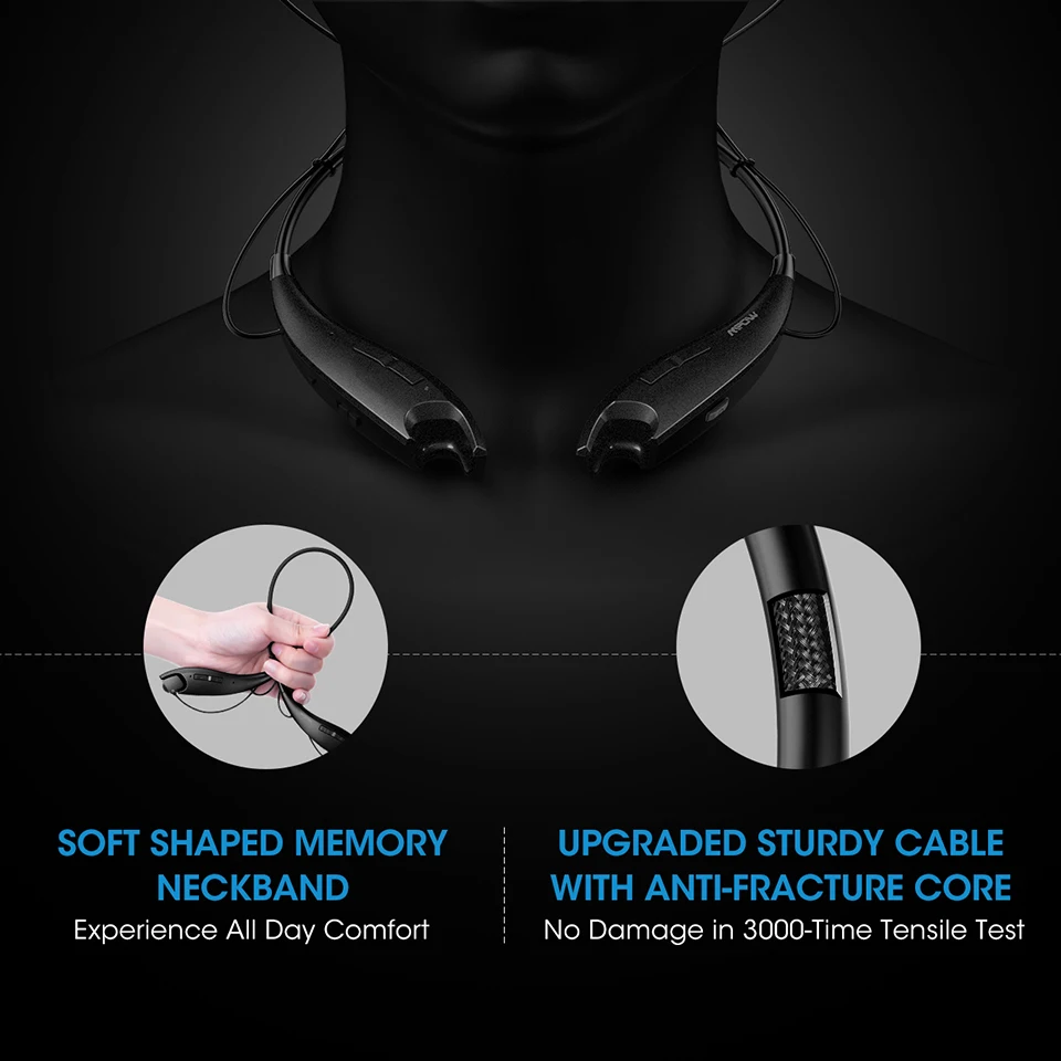 Mpow Jaws MBH25 беспроводные наушники Bluetooth наушники для шеи в стиле халтер наушники для звонков в режиме Hands-free для iPhone X/8/7