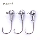 POETRYYI 1 шт.5 шт.10 шт. в партии, свинцовая Мормышка с открытой головкой, 1 г, 3. , 7 г, 10 г, крючок с бородкой, Мягкая приманка, рыболовные крючки, 30