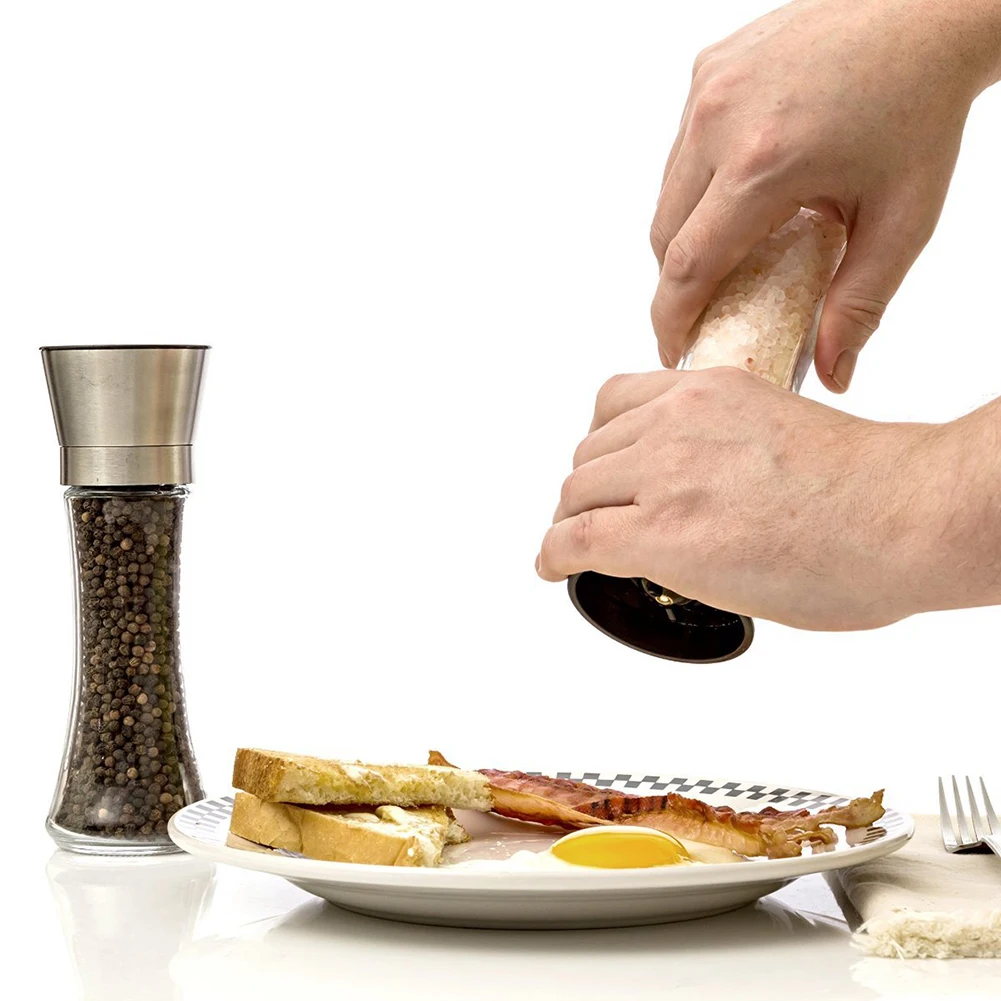 2 шт. дома кухня приправы соляная банка контейнер мельница для перца шлифовальные