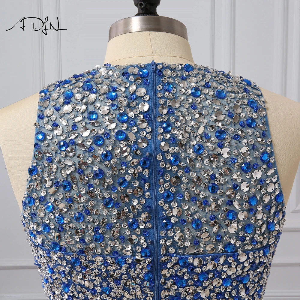 ADLN/Вечерние платья из двух частей с большим количеством бусин синие вечерние