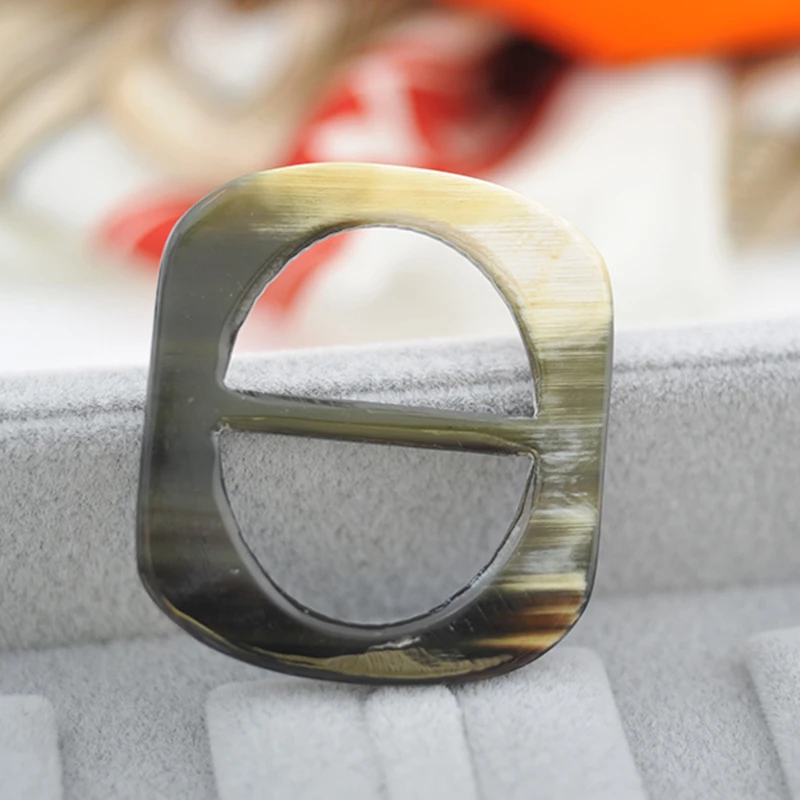 Пряжка для шарфа RUNMEIFA из натурального бычьего рога драгоценность цилиндрическое