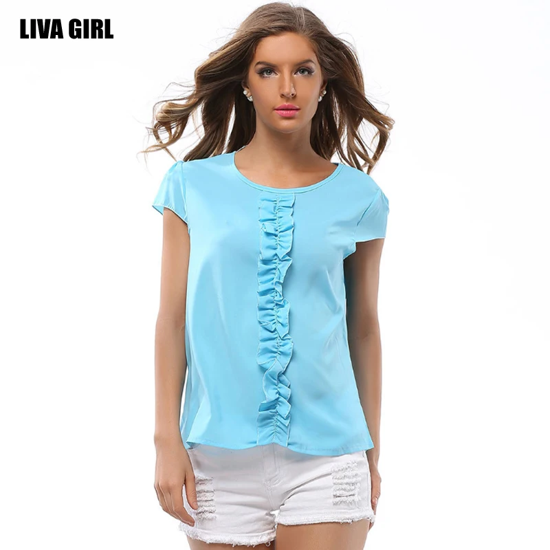 ЛИВА девушка Новинка 2017 года Европейский all-матч раза маленький рубашка Грудь лук