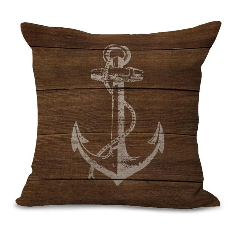 Искусственная Обложка в стиле ретро Средиземное море лодка якорь хлопковая