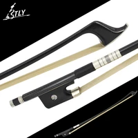 factory store double bass bow black grid carbon fiber horsehair french style 44 fisheye inlayed ebony frog colored shell