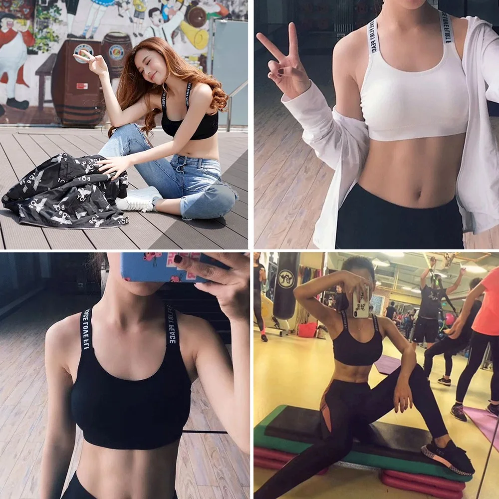 Женский спортивный бюстгальтер Пушап YogaTop пуш ап для фитнеса бега ударопрочный