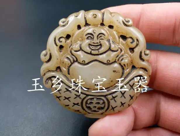 Бесплатная доставка старинная китайская ручная работа 3D резной кулон Будды |