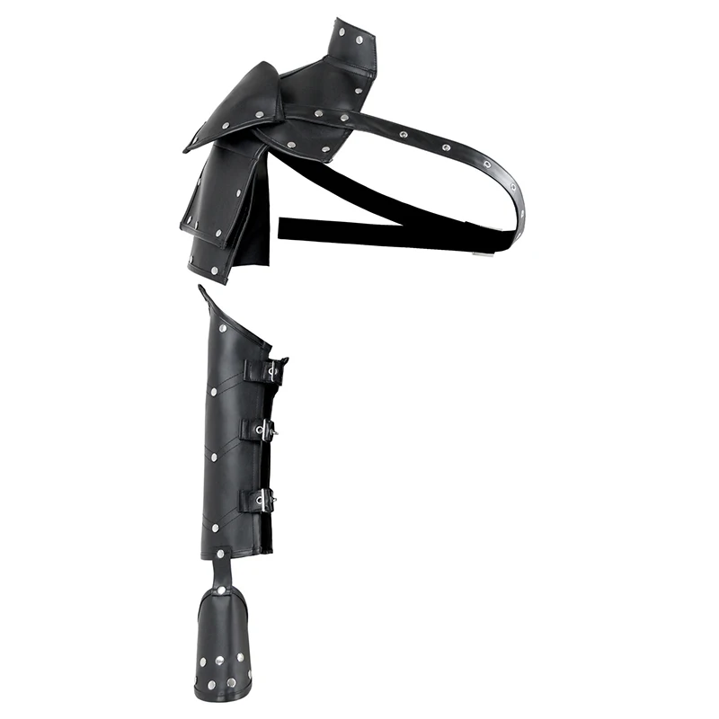 women Medieval Costume Armor Cosplay Accessory Vintage Gothic Warriors Knights Shoulder PU Leather Harness