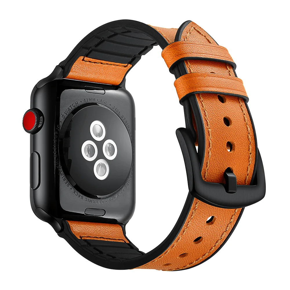 Натуральная кожа ремешок для наручных часов Apple watch 4 5 40 мм 44 наручных часов iwatch серии 5/4/3/2 браслет наручный ремень ремешок черного, белого и коричневого цветов