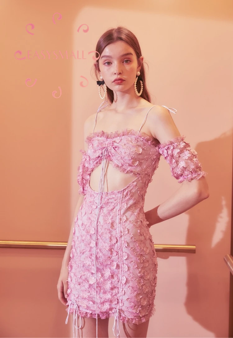 EASYSMALL For love lemons женское платье модное сексуальное с открытой спиной высококачественное фиолетовое Цветочное платье с вышивкой вечерние платья с высокой талией