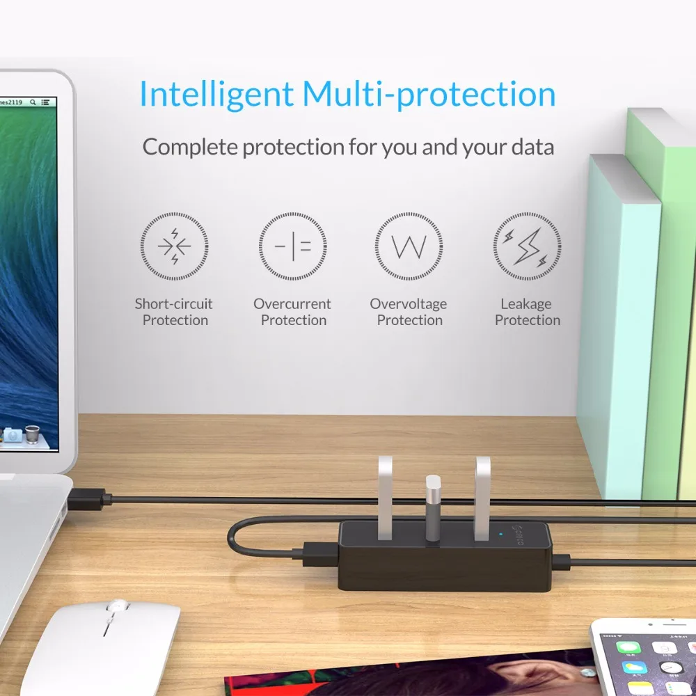 ORICO W5PH4 4 порта USB 3 0 концентратор для ноутбука/ультрабука с микросхемой VL812 новый
