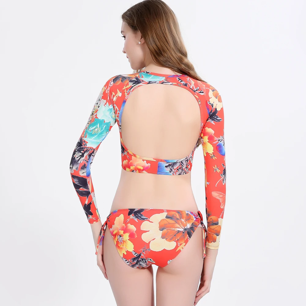 Новинка лета 2019 пляжная одежда из двух частей с длинным рукавом купальник