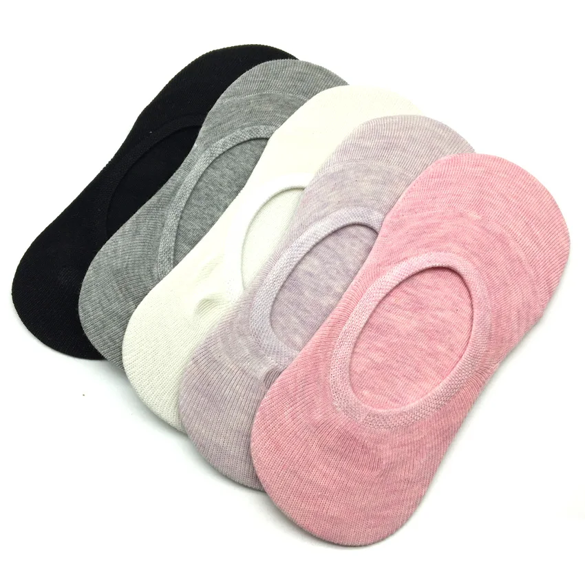 5 пар/лот хлопковые носки женские тапочки яркие однотонные Повседневные до