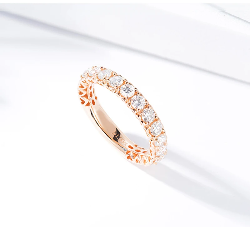 AULEEZE в форме сердца 1 CTTW Moissanite комплект колец 14 k 585 кольца из розового золота для женщин искусственный бриллиант обручальное кольцо ювелирные изделия