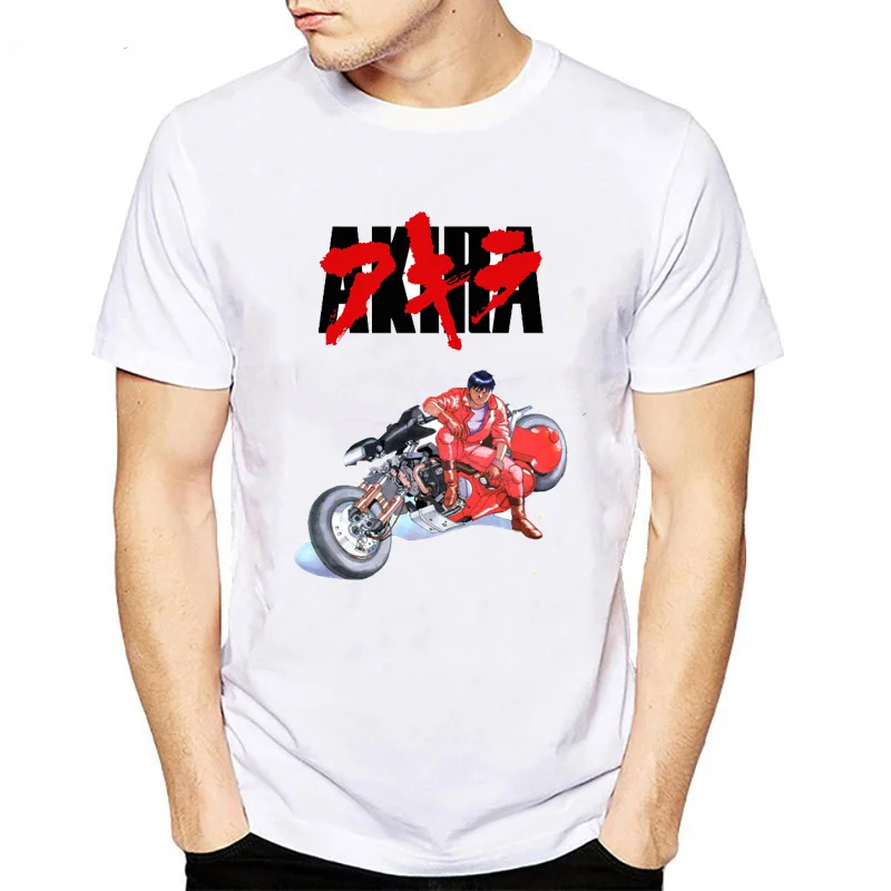 Akira Synthwave T-shirt Men 2019 New Arrivals Tshirt Fashion White High Quality Japanese Anime T Shirt Male Funny Top Tees | Мужская